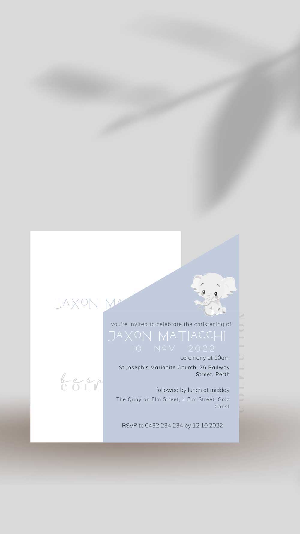 Jacob Christening Invitation Cards