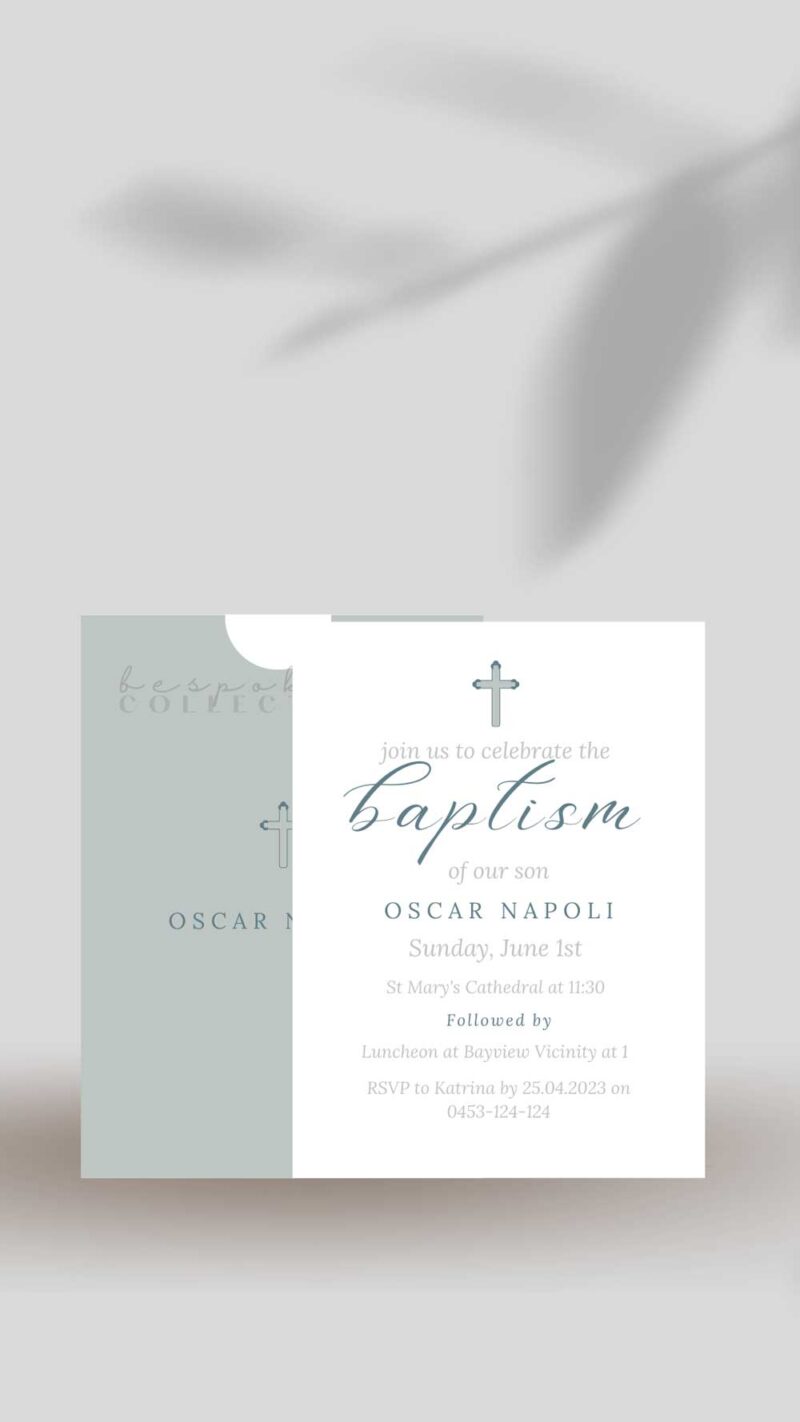 Oscar Christening Invitation Cards